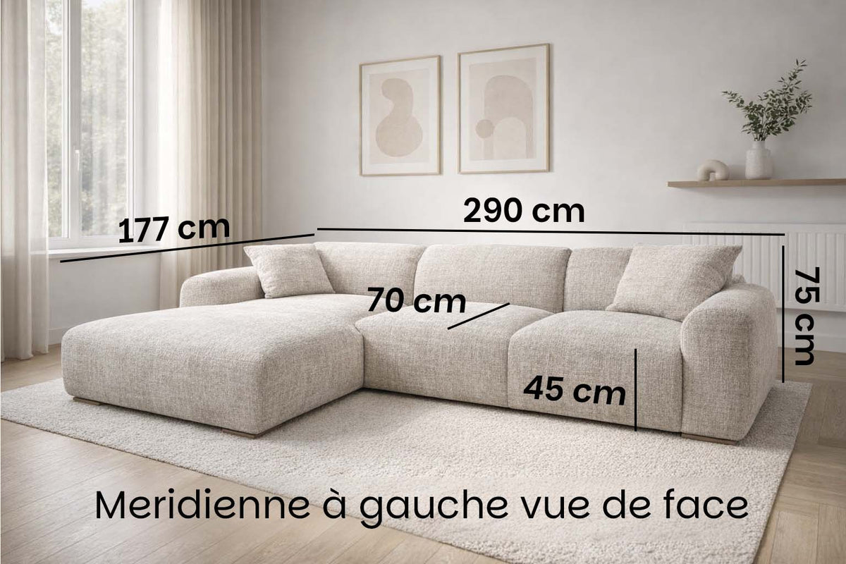 Canapé d’angle Claudy Beige