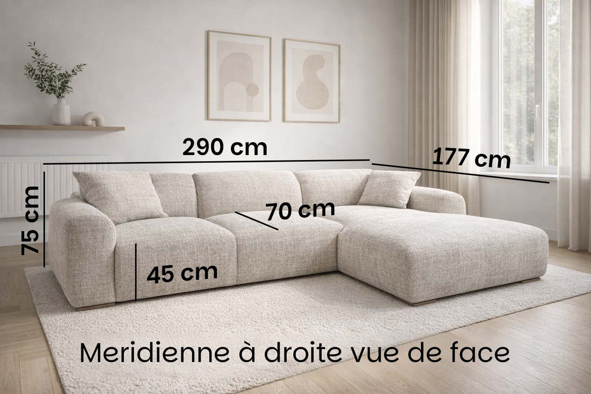 Canapé d’angle Claudy Beige