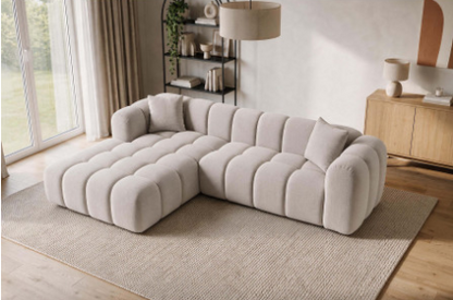Canapé d’angle JULIO 266 × 185 cm – tissu Crémona 02