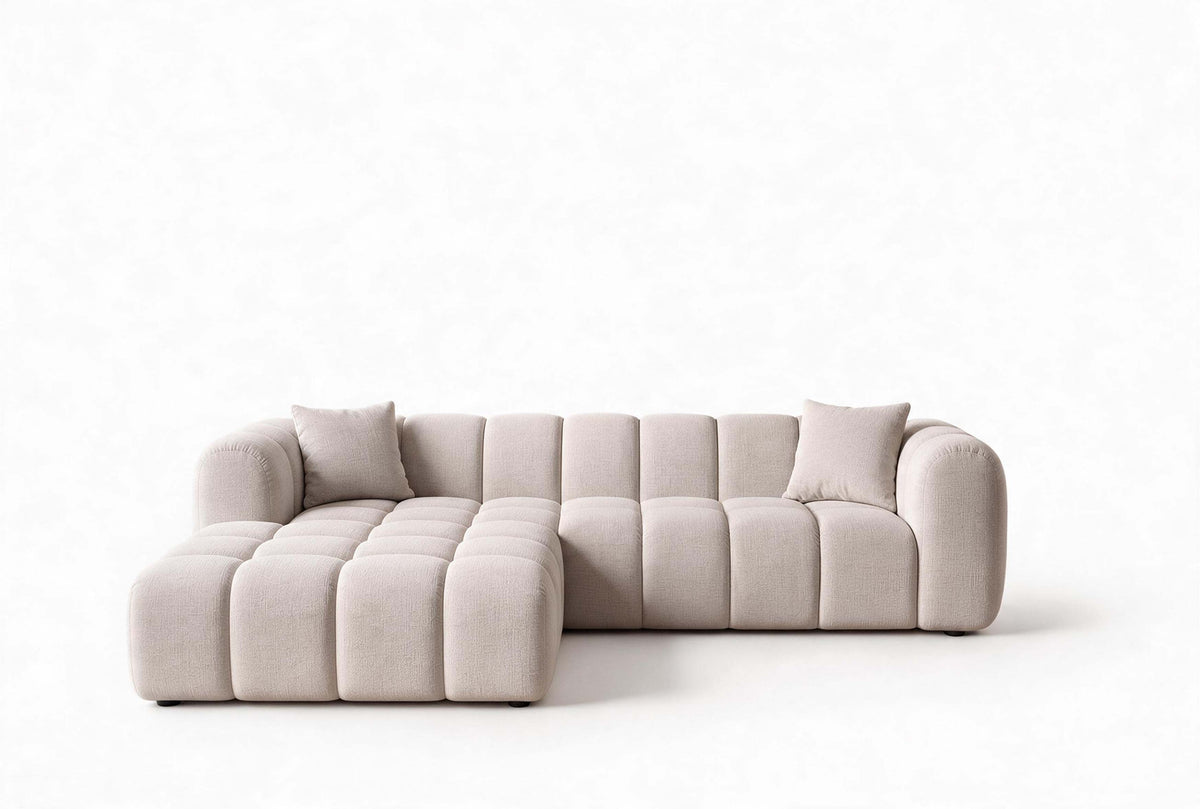 Canapé d’angle JULIO 266 × 185 cm – tissu Crémona 02
