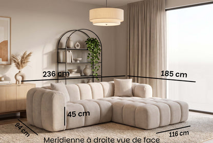 Canapé d’angle JULIO 236 × 185 cm – tissu Crémona 02